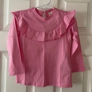 NEW H&M Pink Ruffle Long Sleeve Shirt/Top